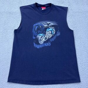 Somoma Men's Tank Top Large USA American Freedom Eagle Motorcycle Sleeveless